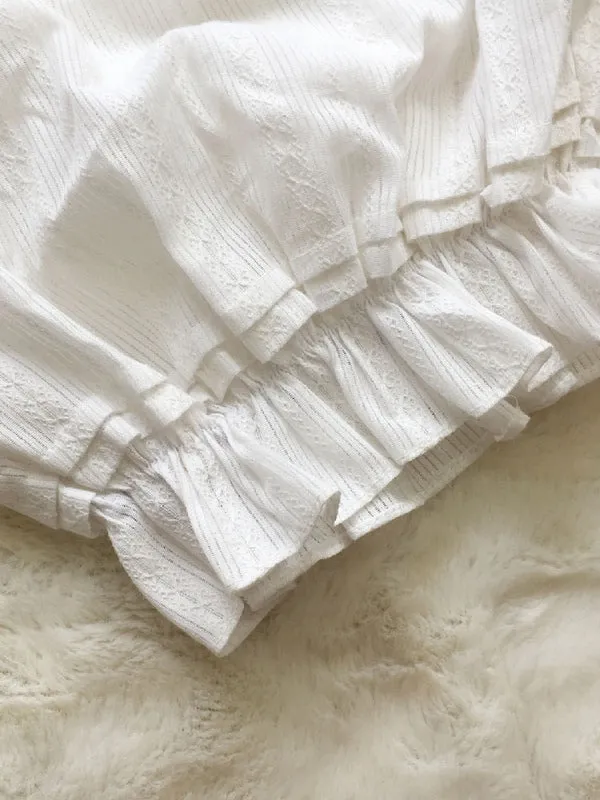 Sweet Lolita Bloomers Jacquard Loose White Lolita Pant