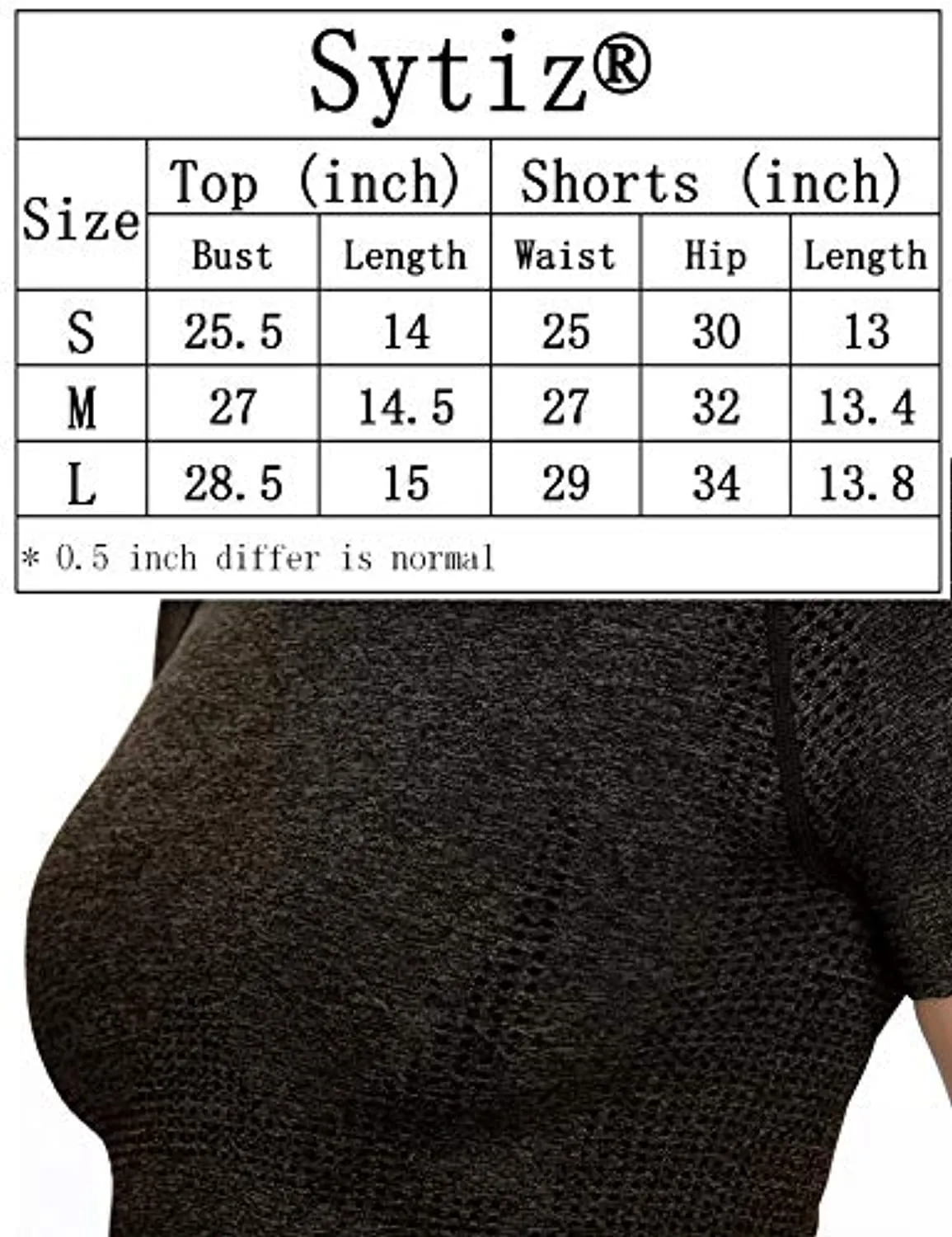 Sytiz Women Seamless Yoga Outfits 2 Piece Set Workout Gym Shorts   Short Sleeve Crop Top