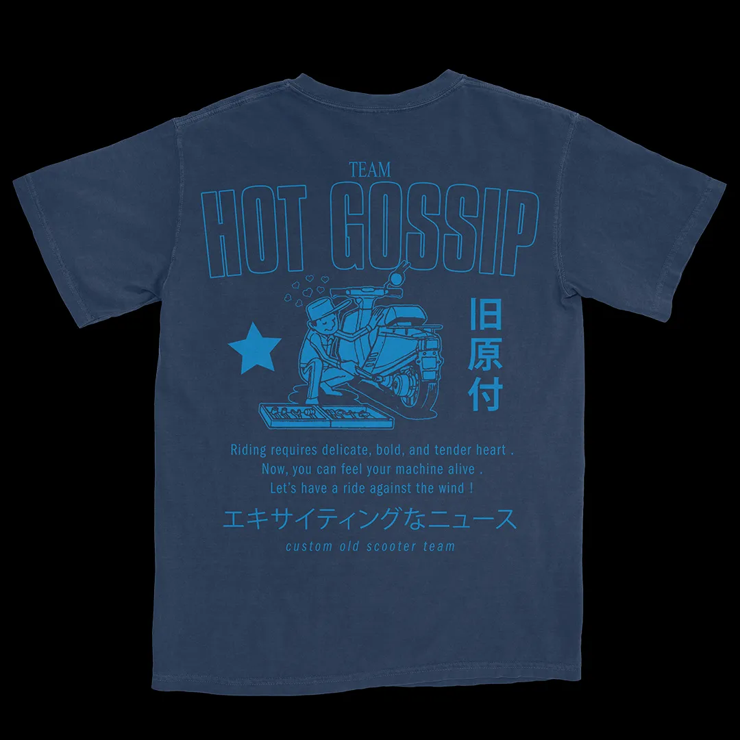 TEAM HOT GOSSIP SCOOTER SHIRT - NAVY / BLUE