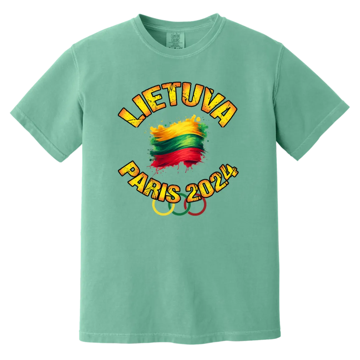 Team Lietuva 2024 Olympics - Men/Women Unisex Soft-Washed Comfort Cotton Short Sleeve T-Shirt