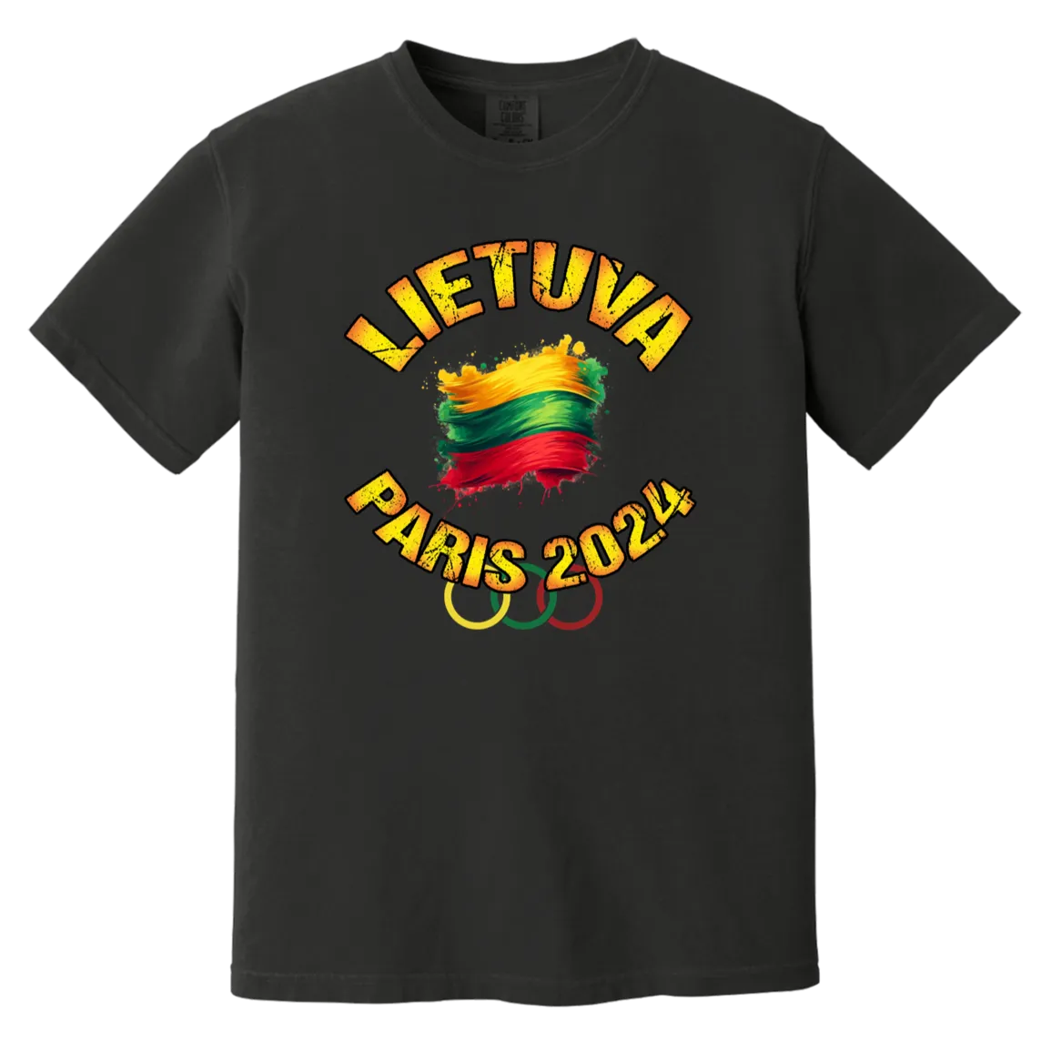 Team Lietuva 2024 Olympics - Men/Women Unisex Soft-Washed Comfort Cotton Short Sleeve T-Shirt