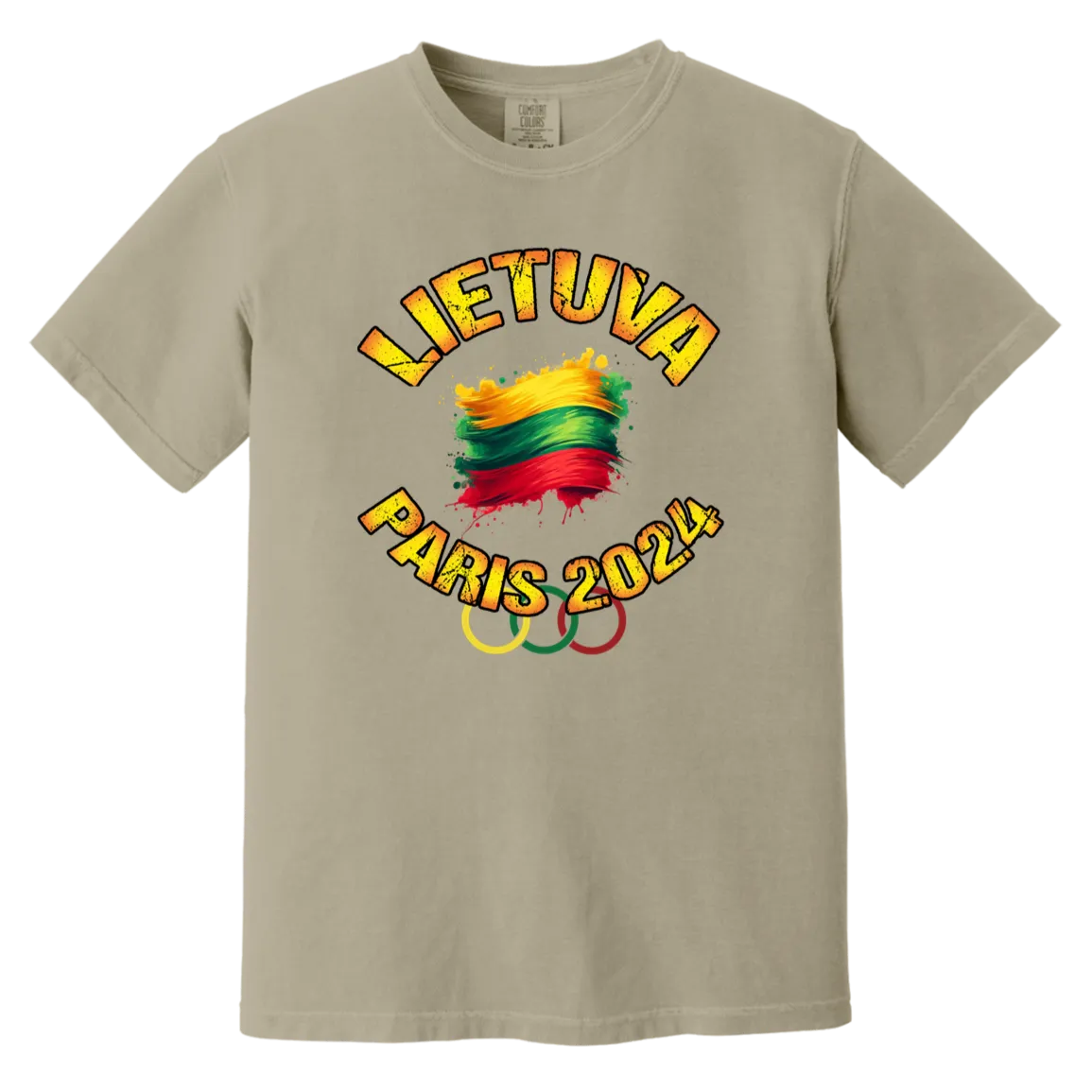 Team Lietuva 2024 Olympics - Men/Women Unisex Soft-Washed Comfort Cotton Short Sleeve T-Shirt
