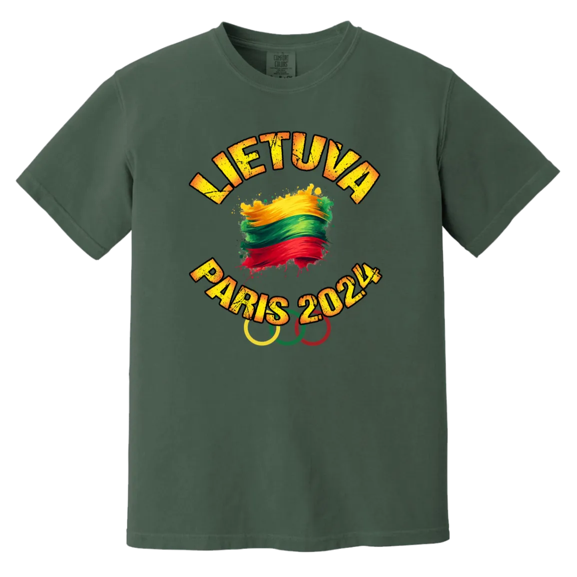 Team Lietuva 2024 Olympics - Men/Women Unisex Soft-Washed Comfort Cotton Short Sleeve T-Shirt