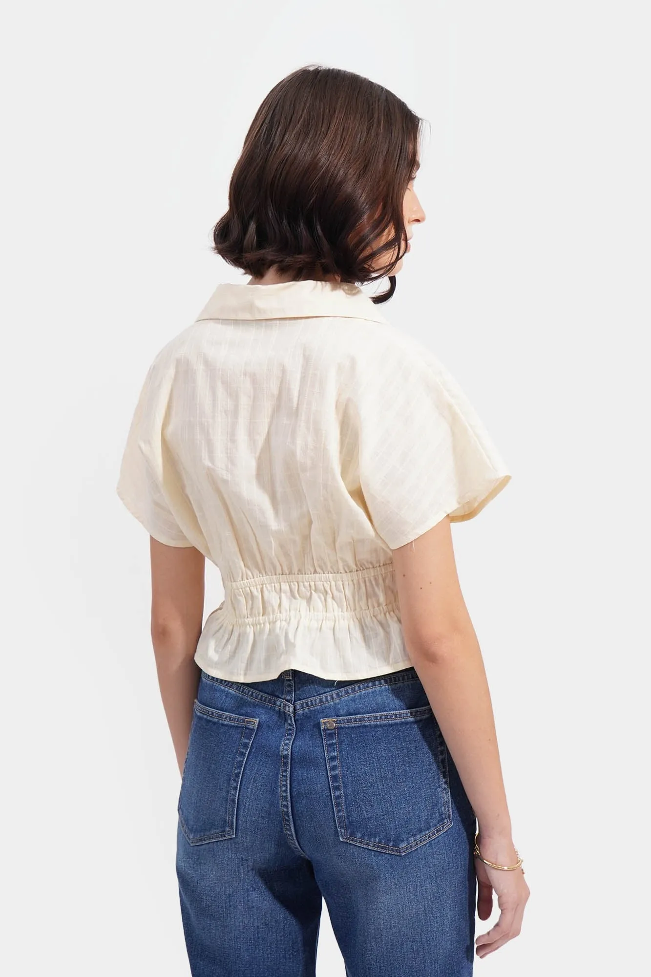 Textured Layered Shoulder Top