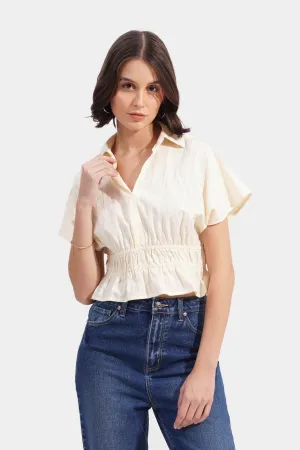 Textured Layered Shoulder Top