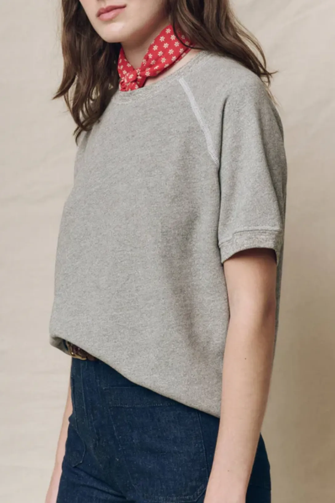 The Short Sleeve Sweatshirt | Varsity Grey