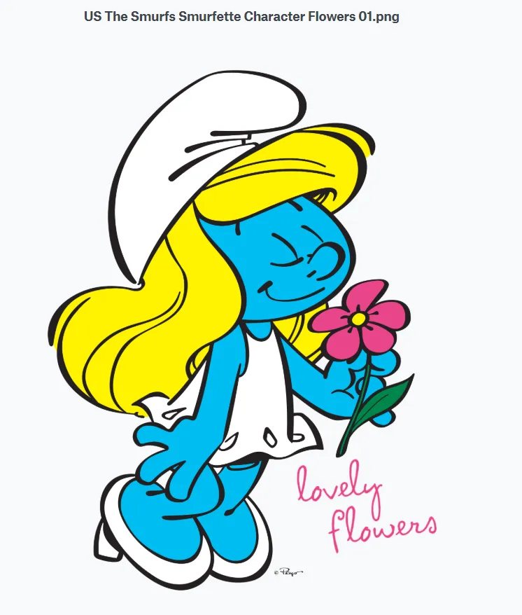 The Smurfs Smurfette Character Flowers Official Women's T-shirt (Heather Grey)