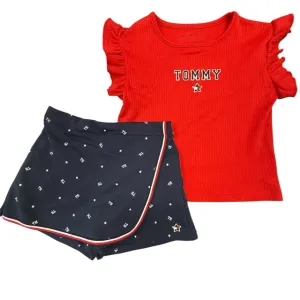 Tommy Hilfiger Girl's Red Shorts Set Size 6