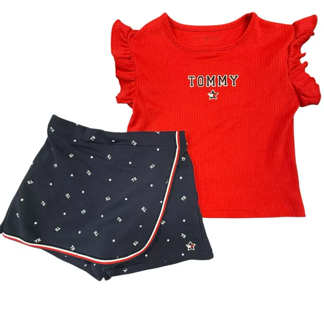 Tommy Hilfiger Girl's Red Shorts Set Size 6