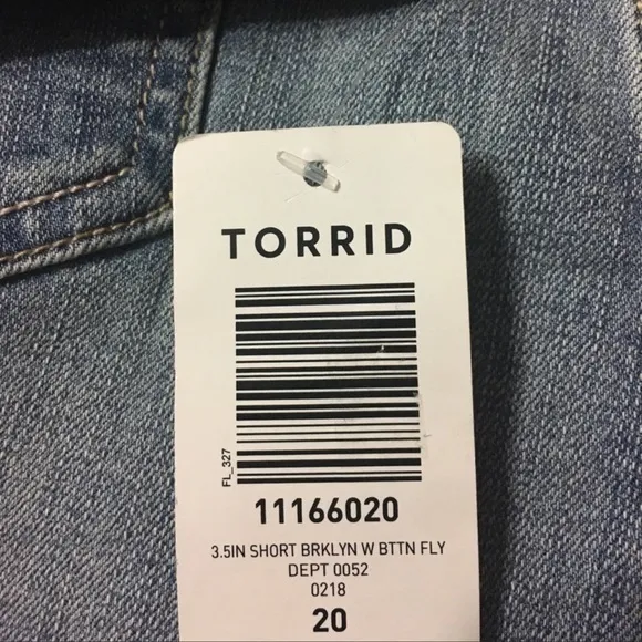 TORRID BROOKLYN Skinny High Rise Vintage Stretch Denim Jeans Shorts 20