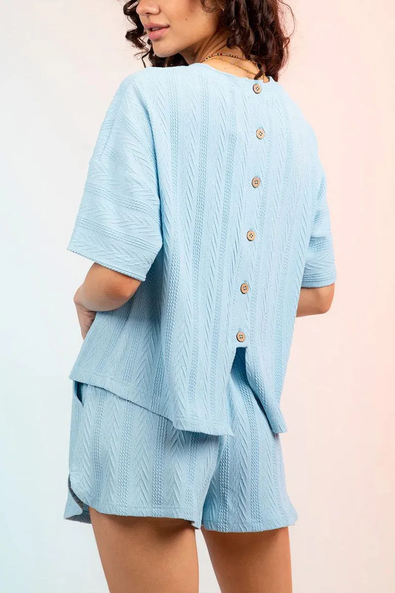 UNF4227 Knitted T-Shirt & Shorts SetTop