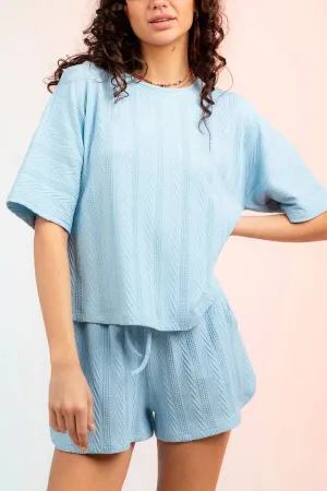 UNF4227 Knitted T-Shirt & Shorts SetTop