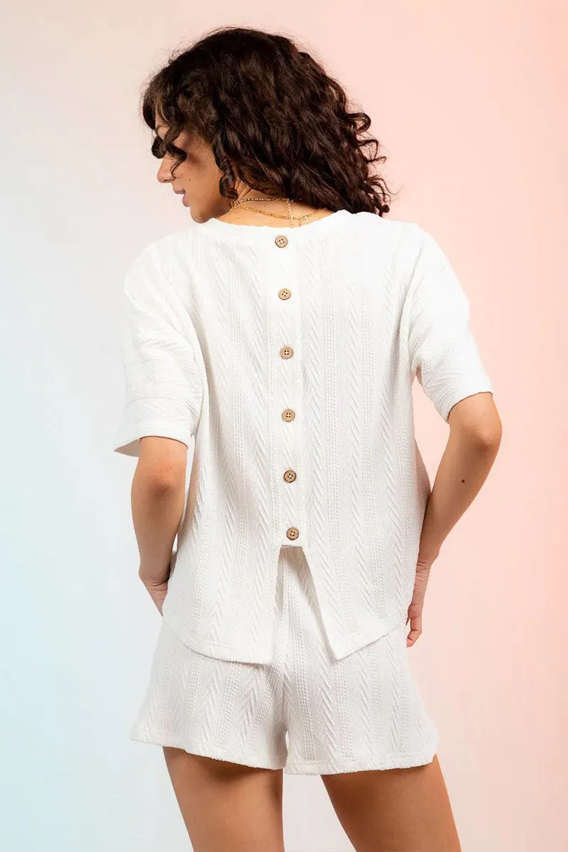 UNF4227 Knitted T-Shirt & Shorts SetTop