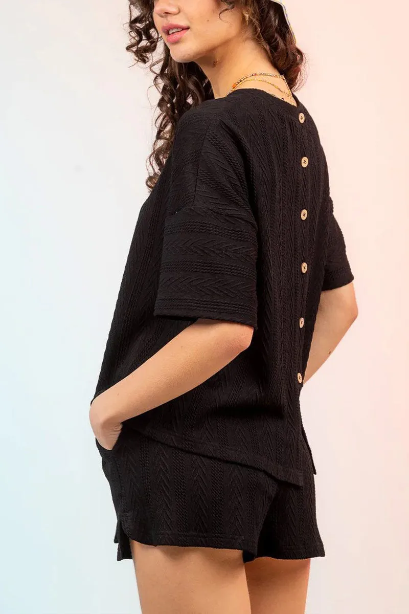 UNF4227 Knitted T-Shirt & Shorts SetTop