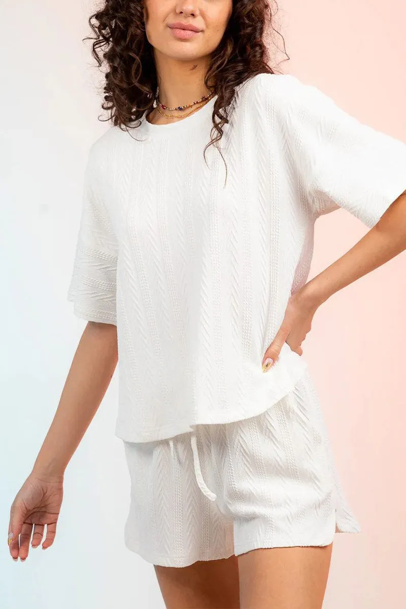 UNF4227 Knitted T-Shirt & Shorts SetTop