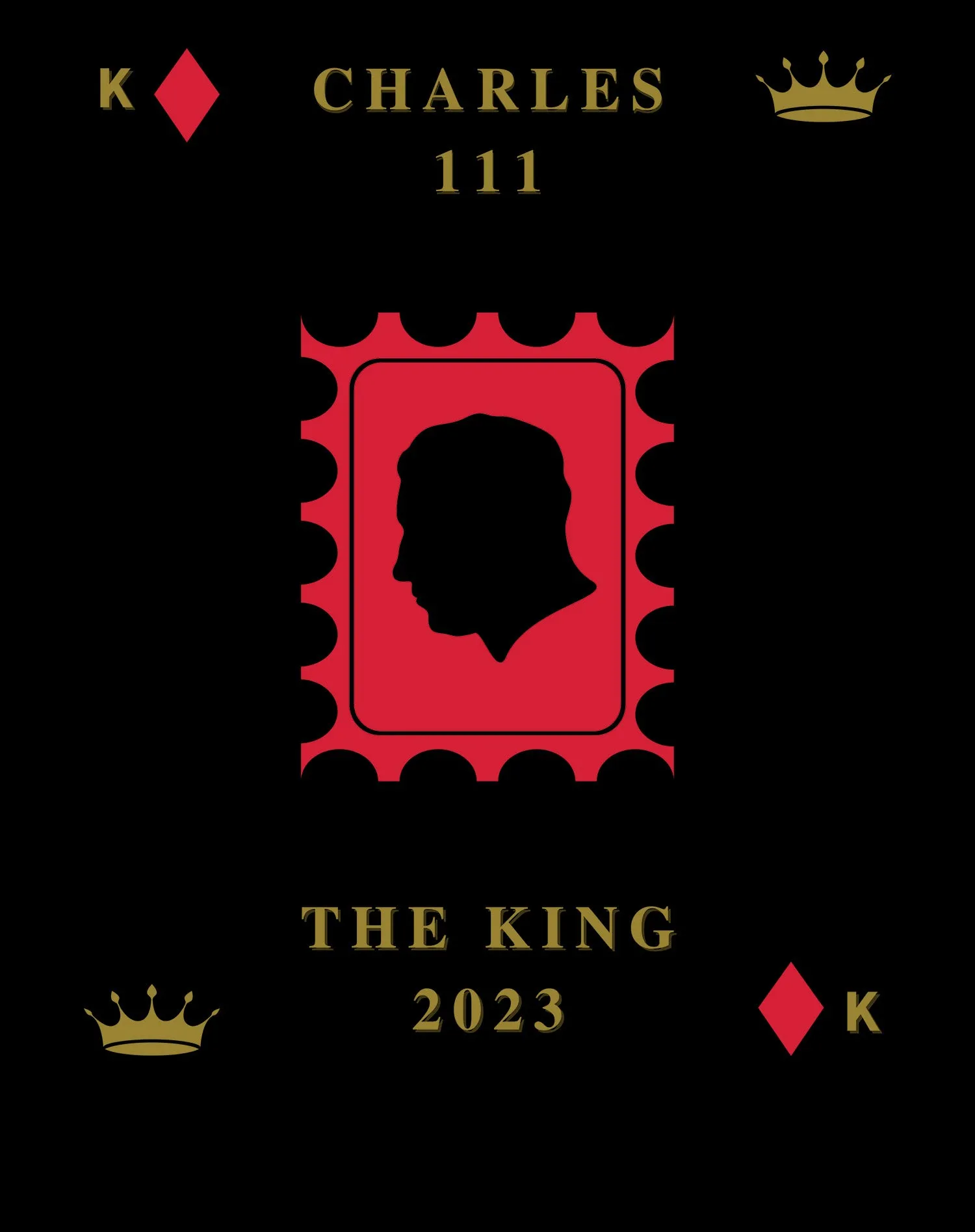 Urban Attitude Kings Coronation 2023 Stamp Silhouette Portrait Women's T-shirt