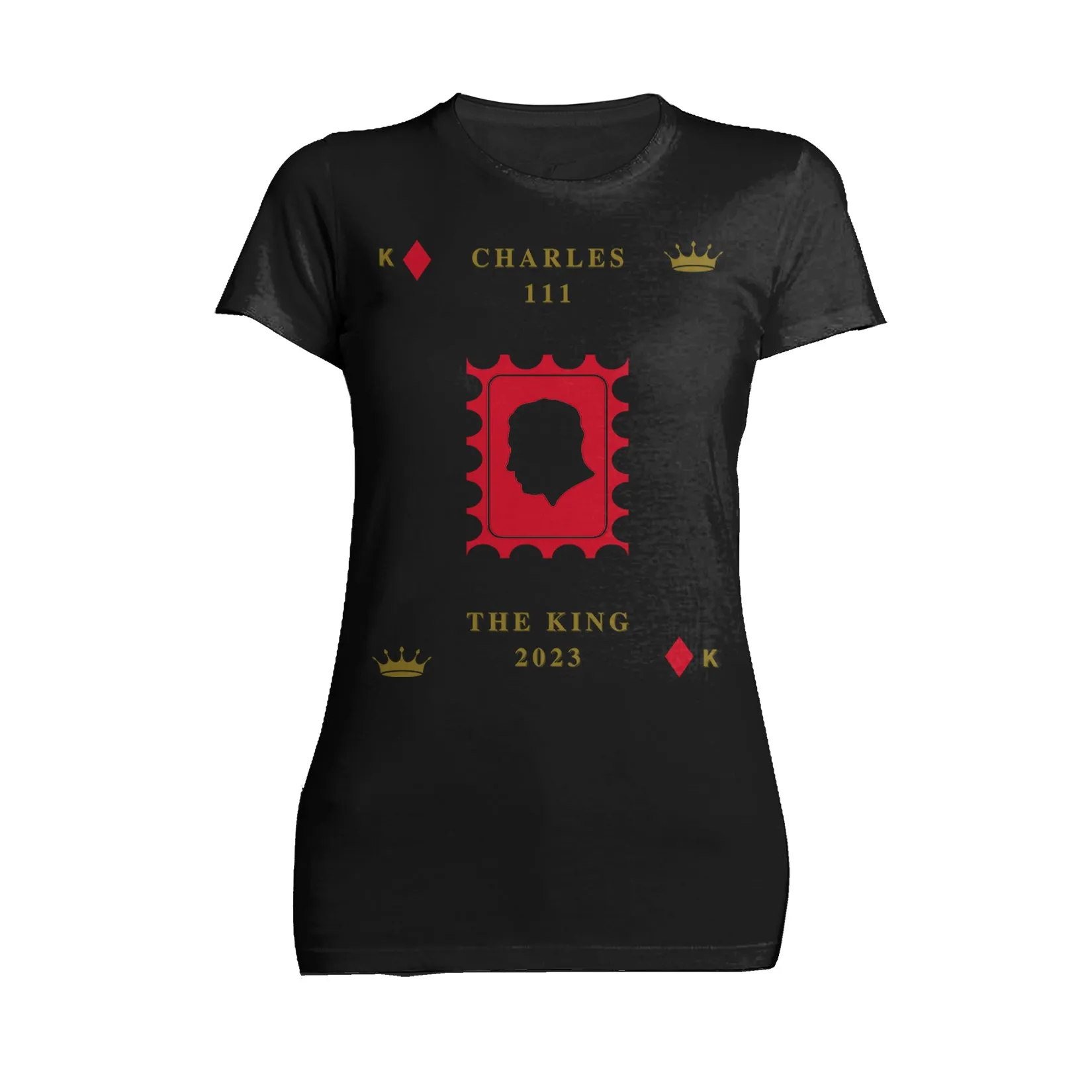 Urban Attitude Kings Coronation 2023 Stamp Silhouette Portrait Women's T-shirt