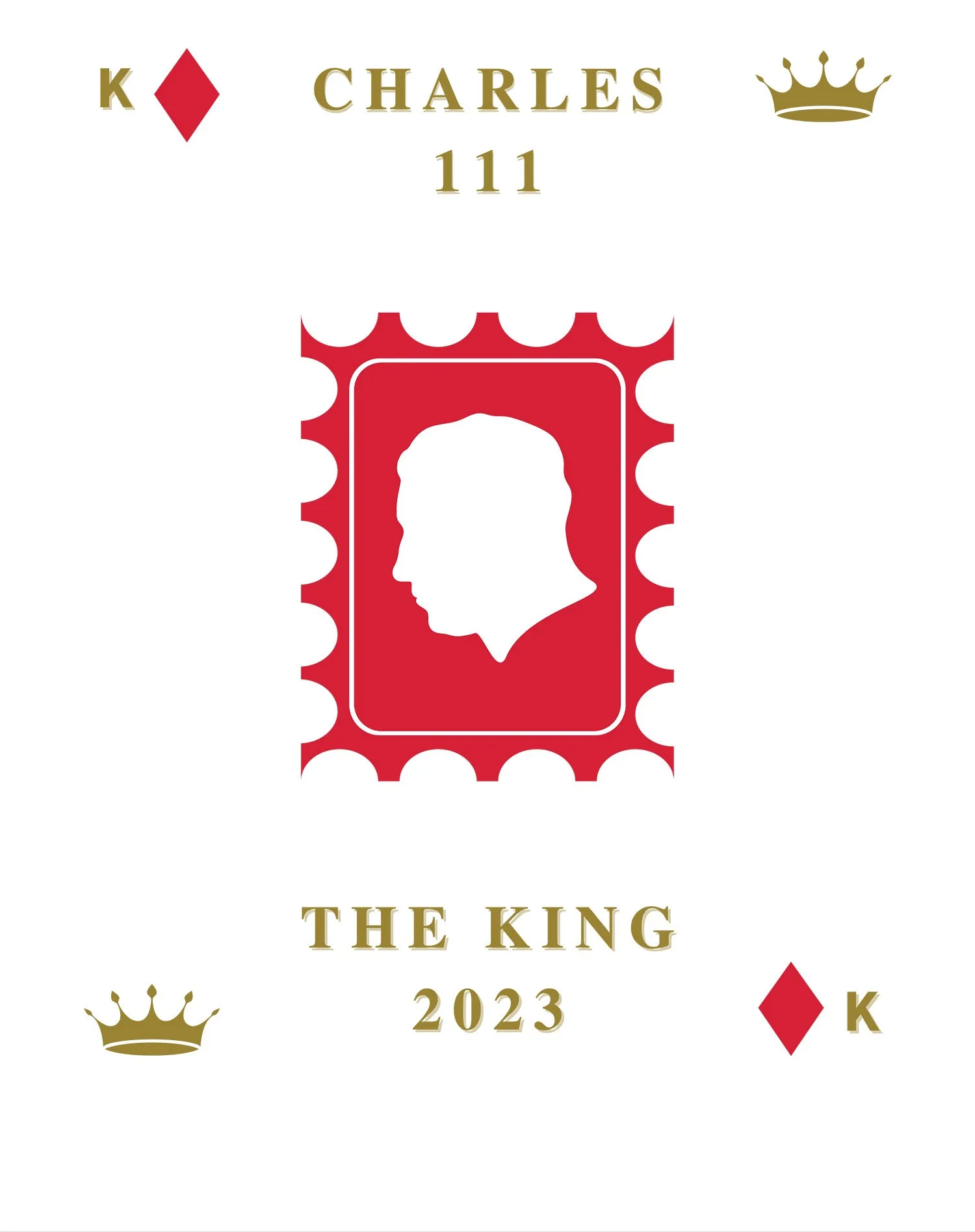 Urban Attitude Kings Coronation 2023 Stamp Silhouette Portrait Women's T-shirt
