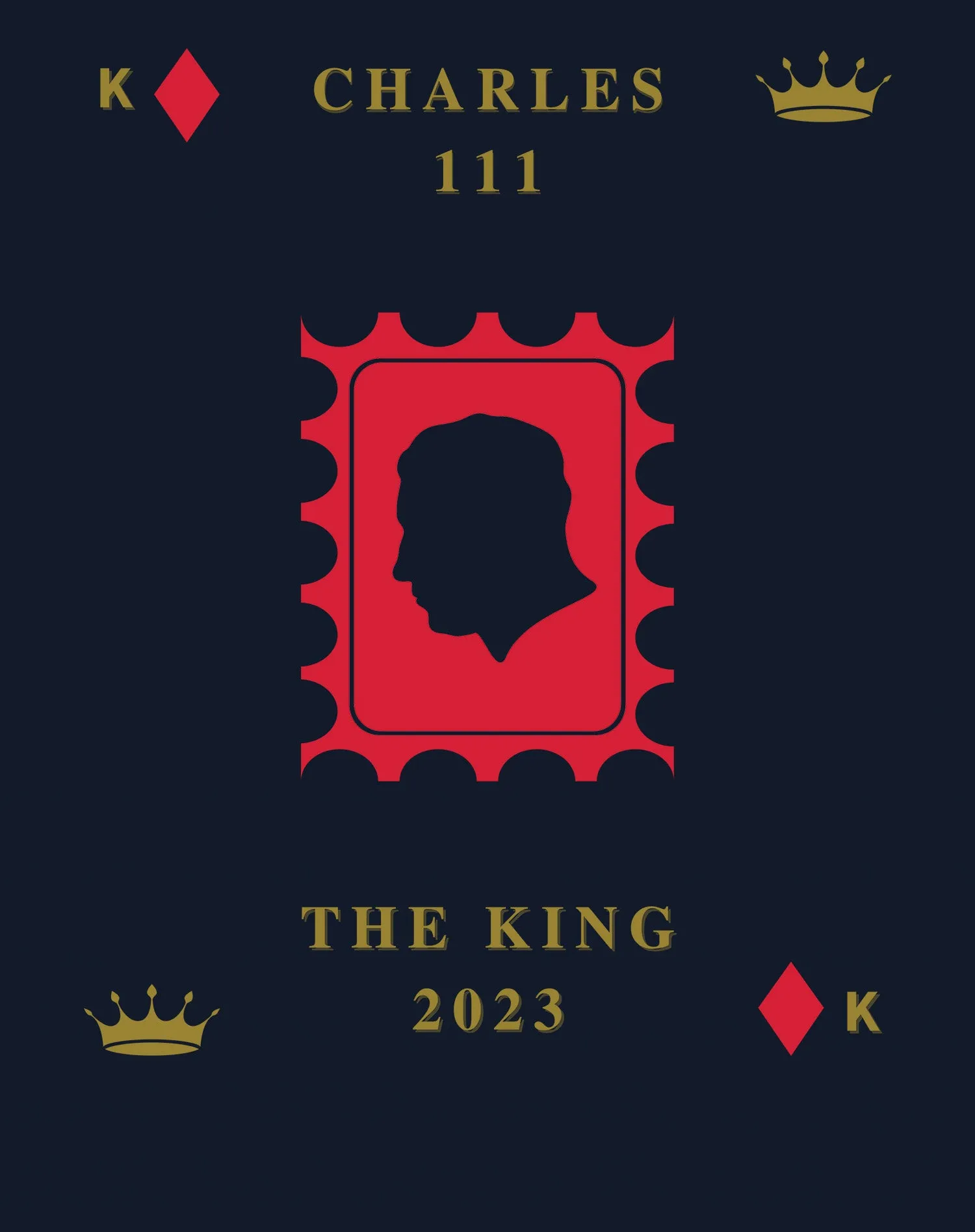 Urban Attitude Kings Coronation 2023 Stamp Silhouette Portrait Women's T-shirt