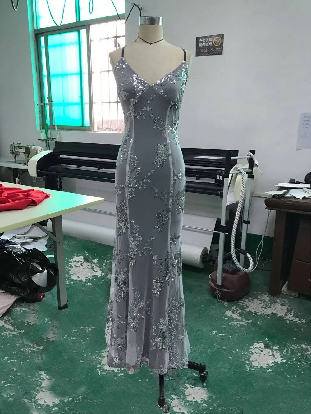 V Neck Maxi Long Sexy Sequin Dresses