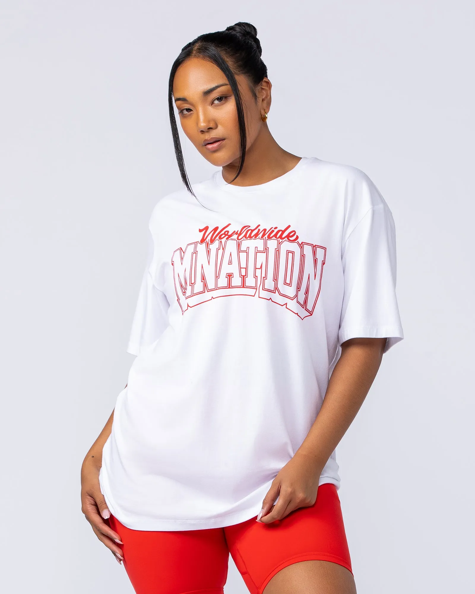 Varsity Oversized Tonal Tee - White