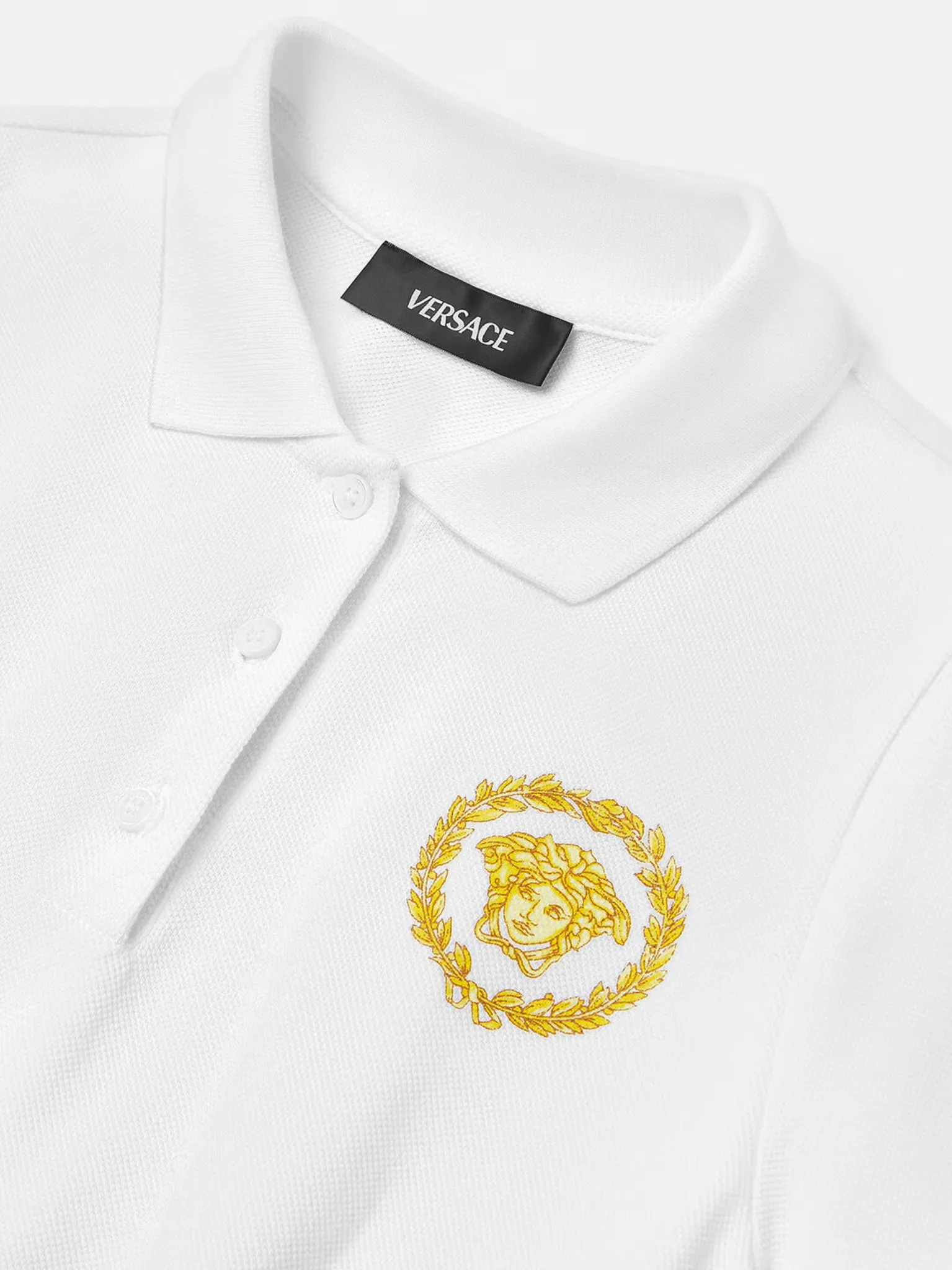 VERSACE KIDS Girls Medusa Head Printed Dress White