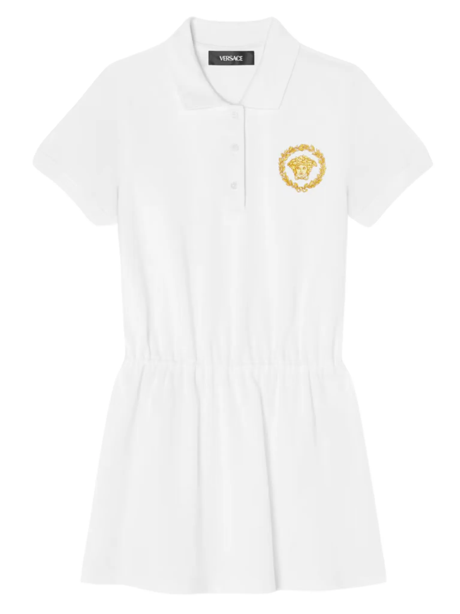 VERSACE KIDS Girls Medusa Head Printed Dress White