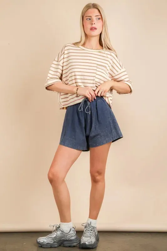 VERY J Mineral Washed Comfy Baggy Shorts