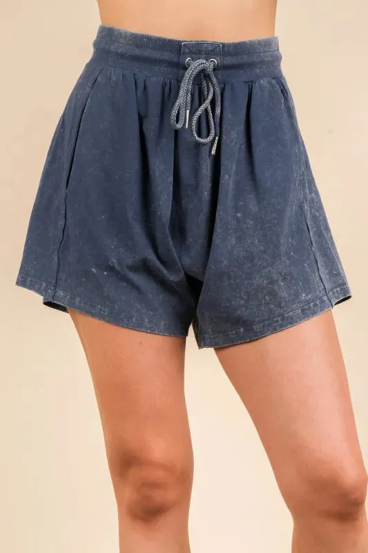 VERY J Mineral Washed Comfy Baggy Shorts