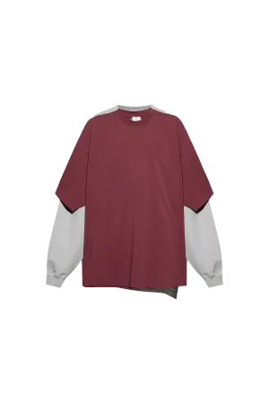 Vetements Merge T-Shirts Sweatshirt Grey Melange/Bordeaux