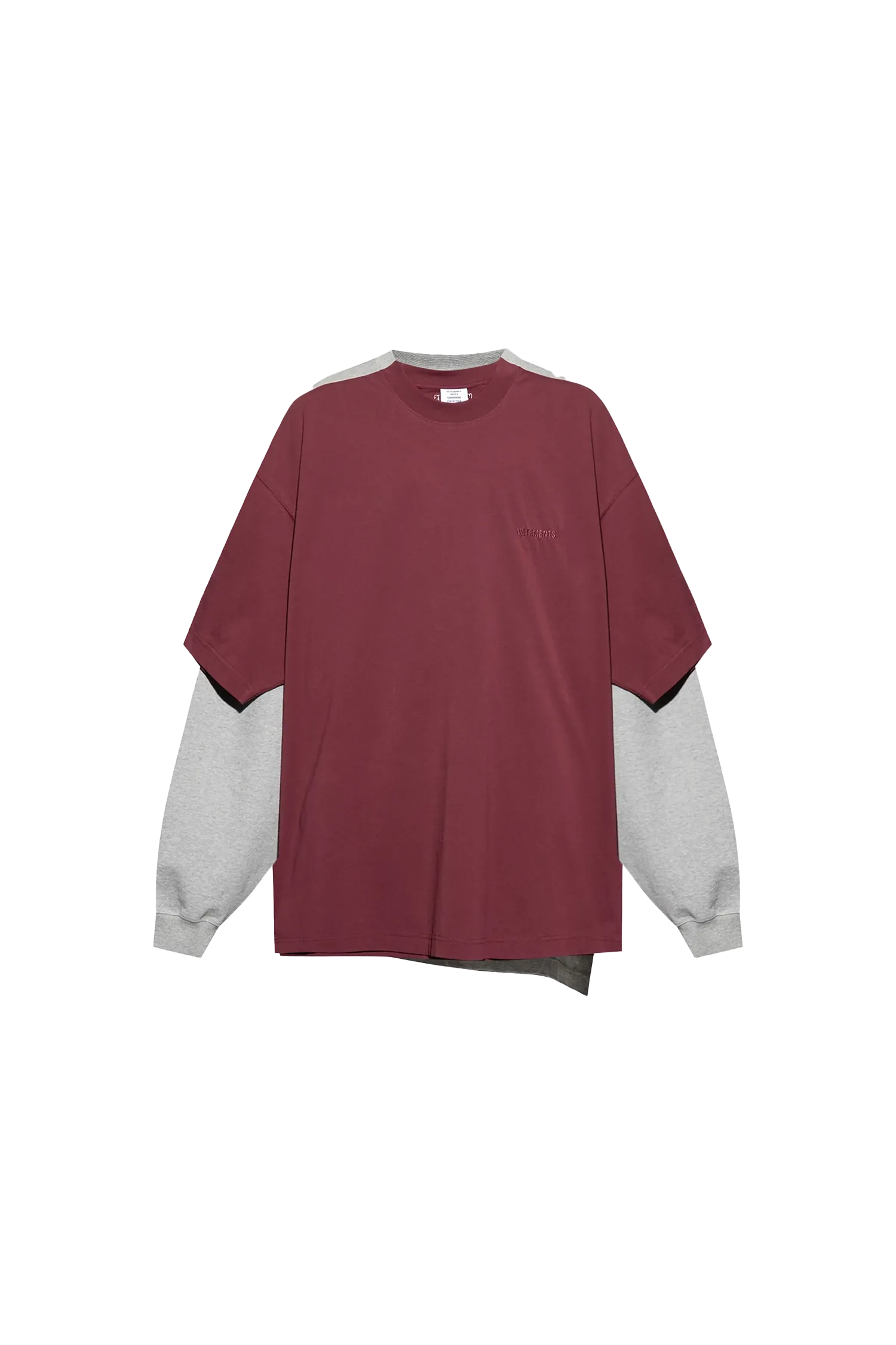 Vetements Merge T-Shirts Sweatshirt Grey Melange/Bordeaux