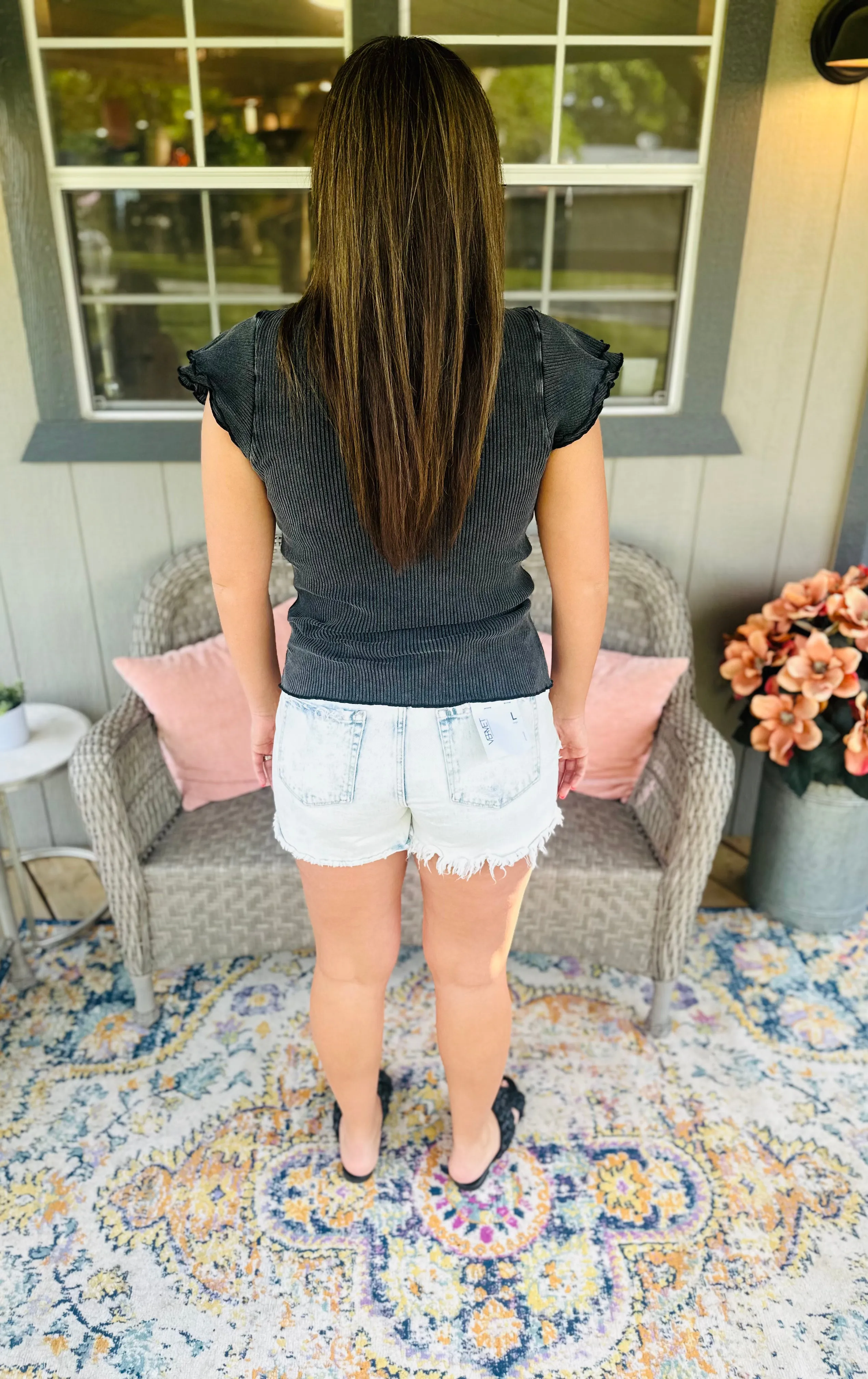 Vintage Wash Ribbed Top
