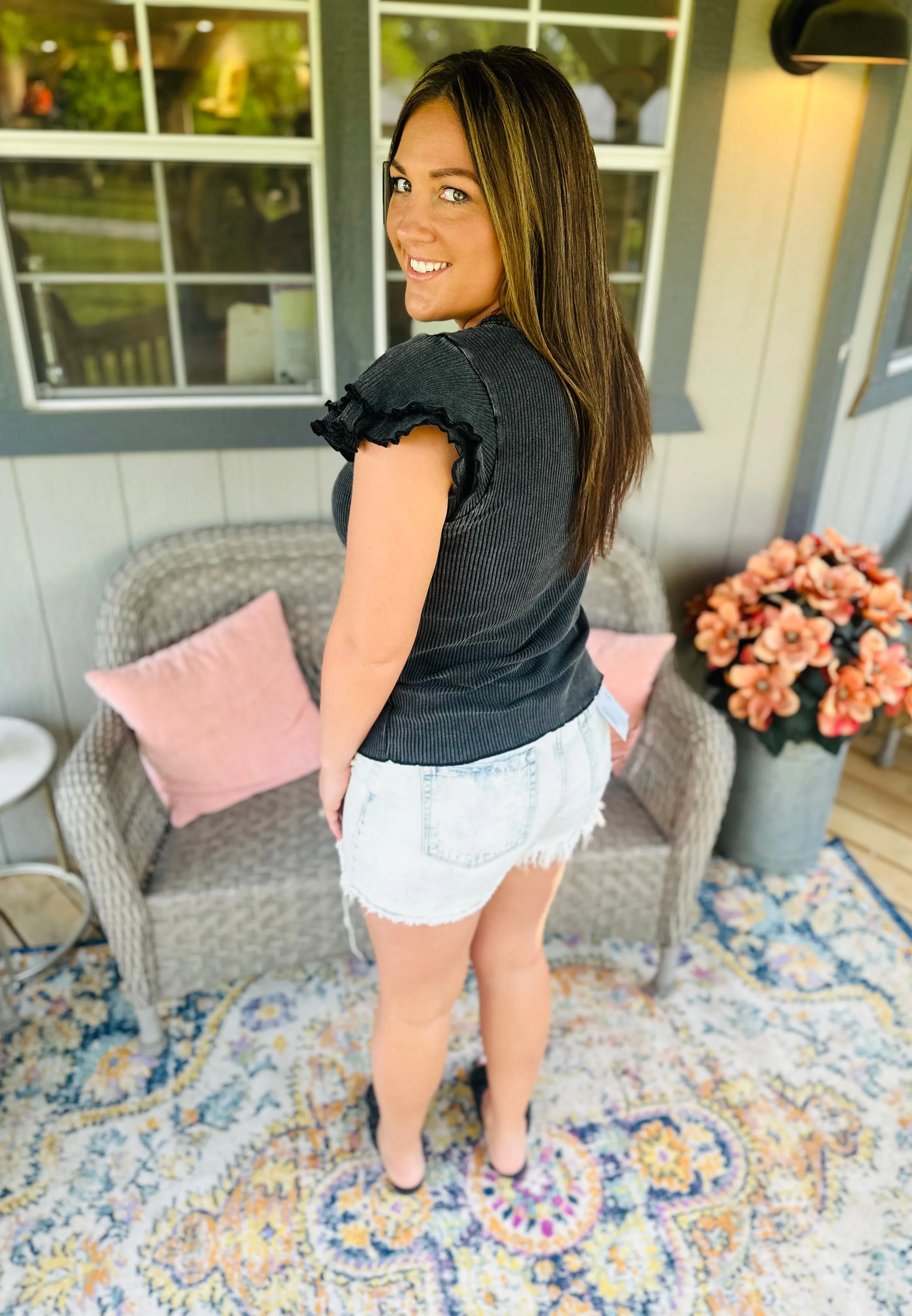 Vintage Wash Ribbed Top