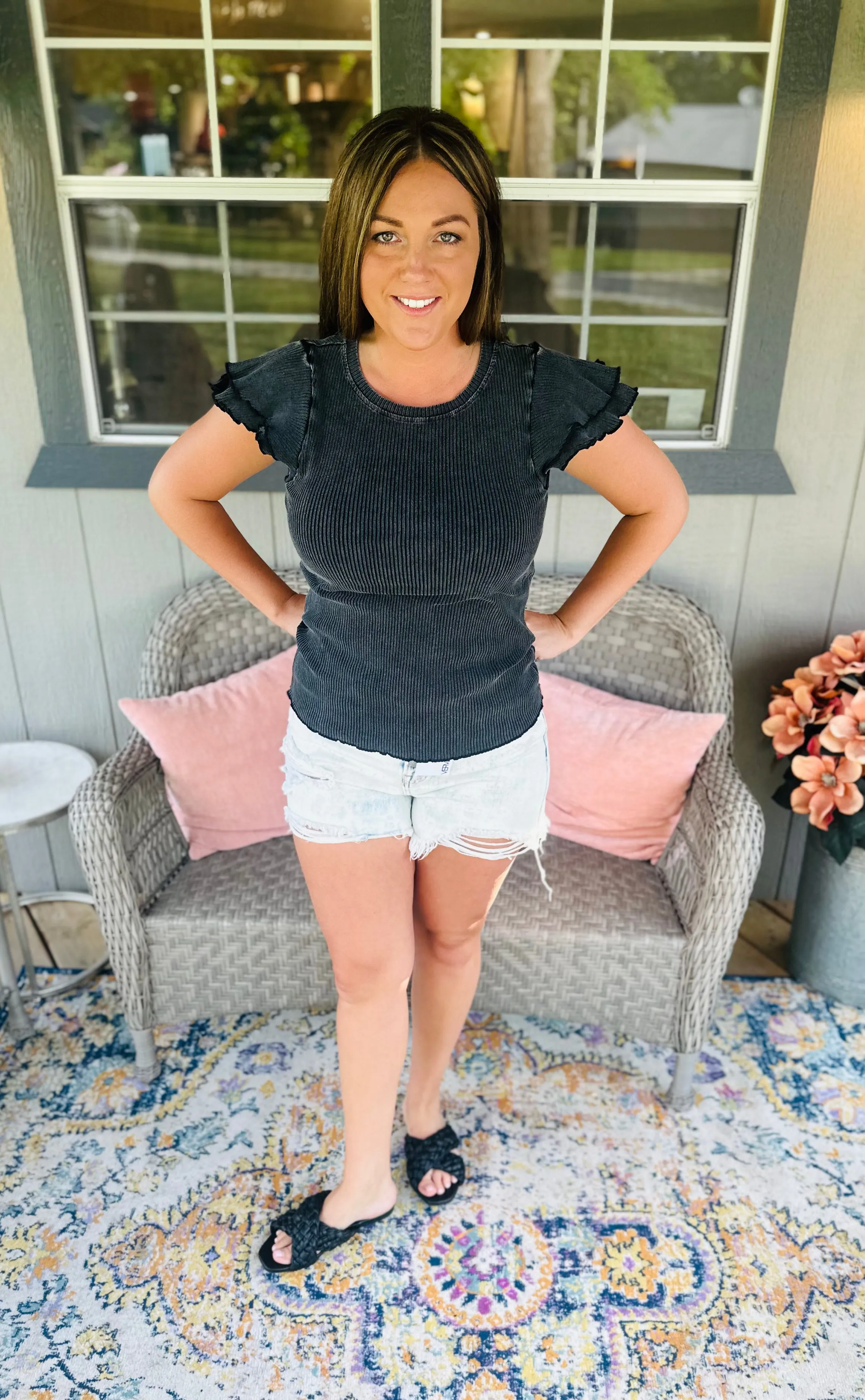 Vintage Wash Ribbed Top