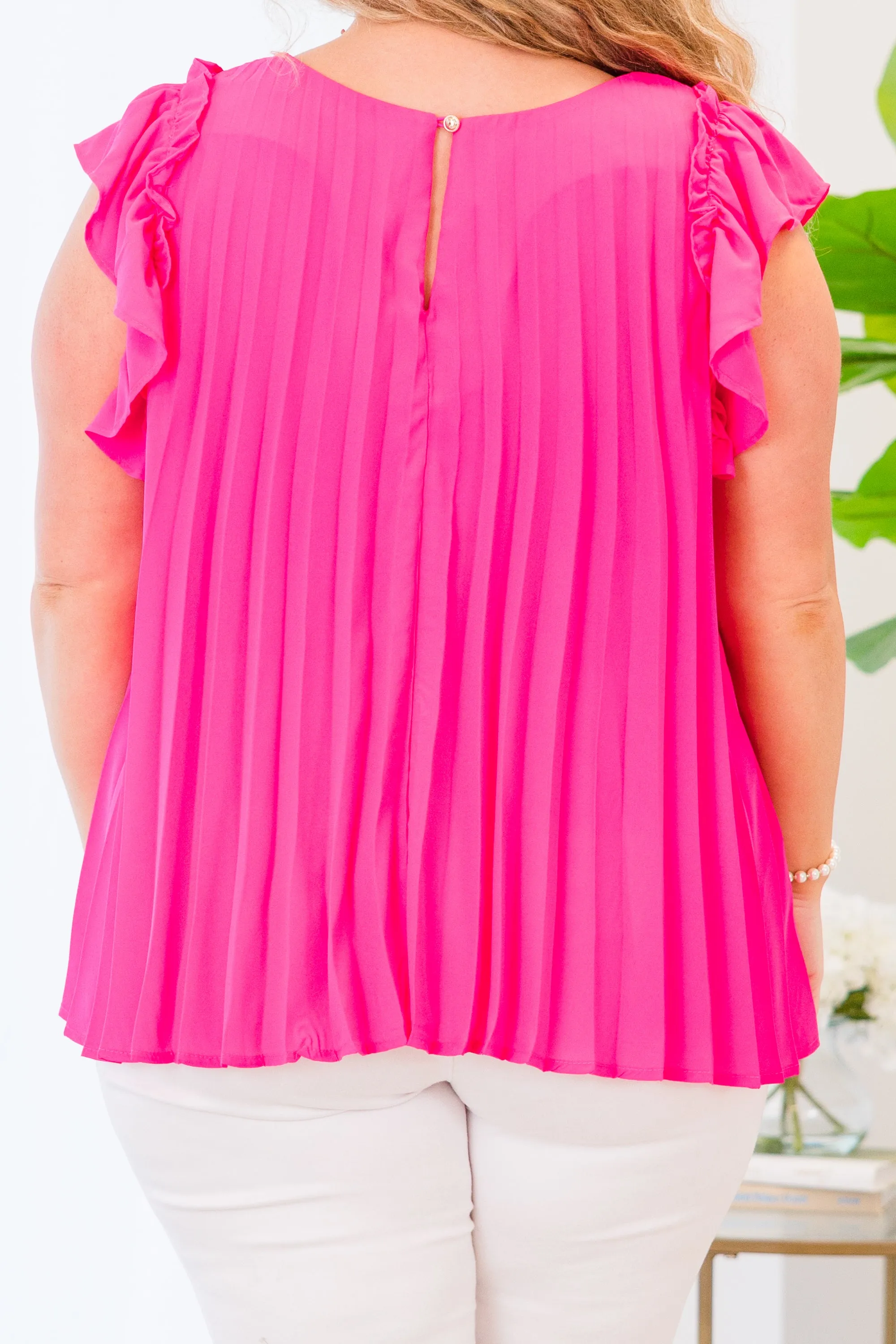 Want To Be Here Top, Hot Pink