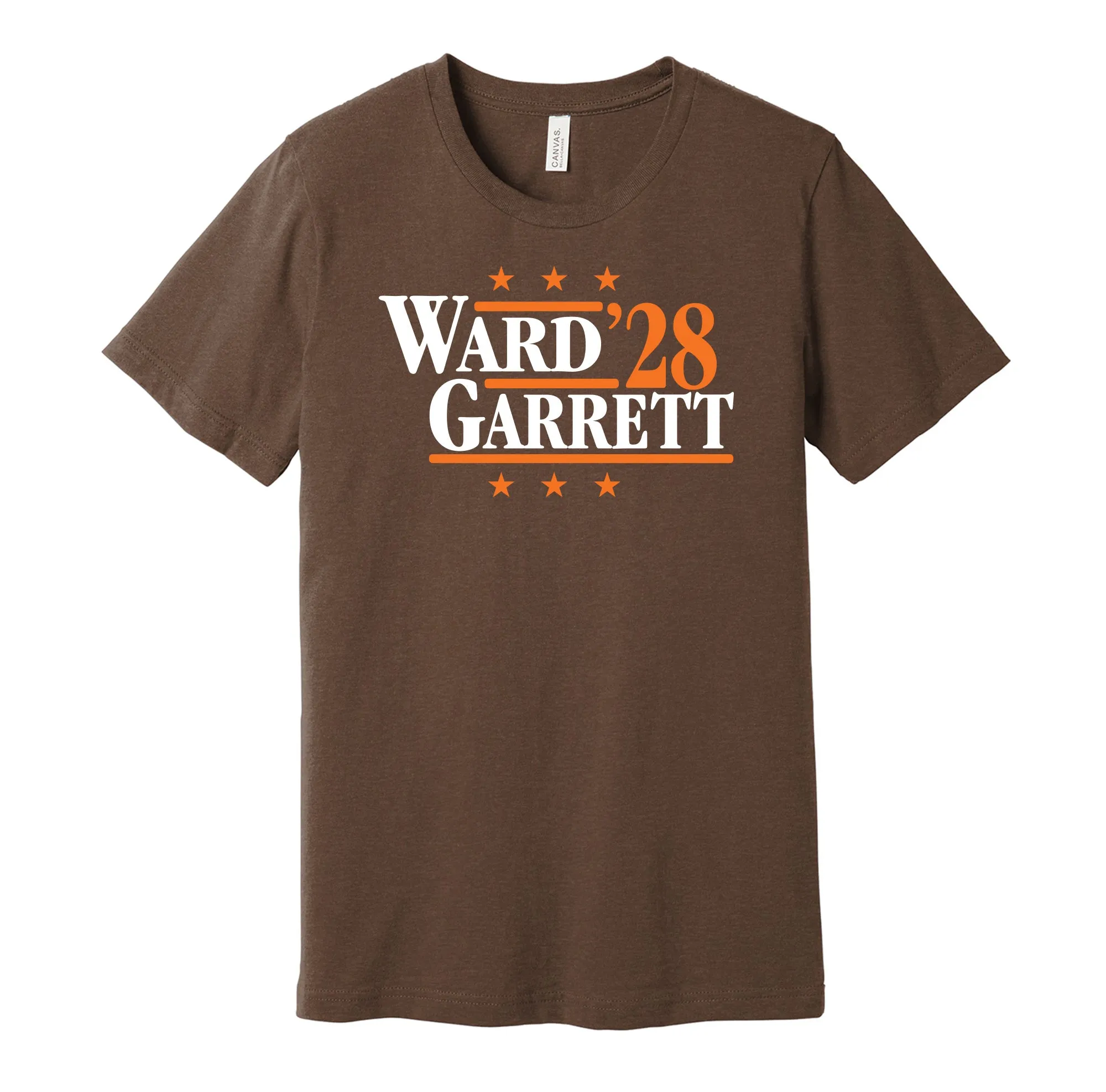 Ward & Garrett '28 - Cleveland Football Legends Political Campaign Parody T-Shirt - Hyper Than Hype Shirts