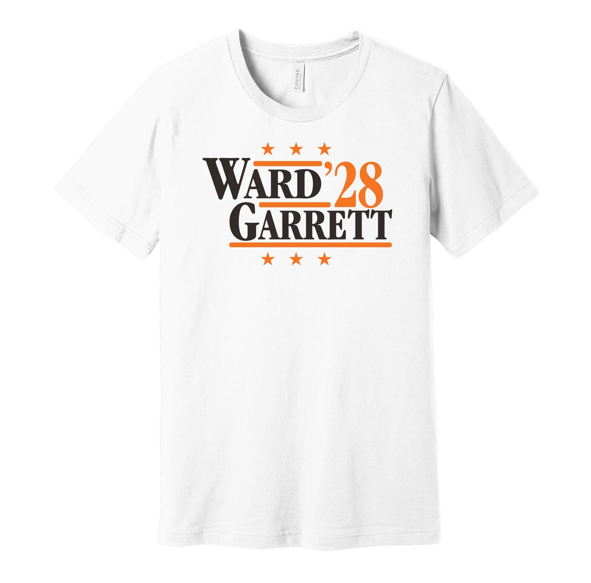 Ward & Garrett '28 - Cleveland Football Legends Political Campaign Parody T-Shirt - Hyper Than Hype Shirts