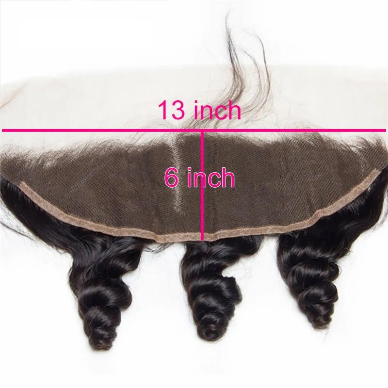 Wavymy Loose Wave 3 Bundles With 13x6 Lace Frontal Natural Black Human Virgin Hair