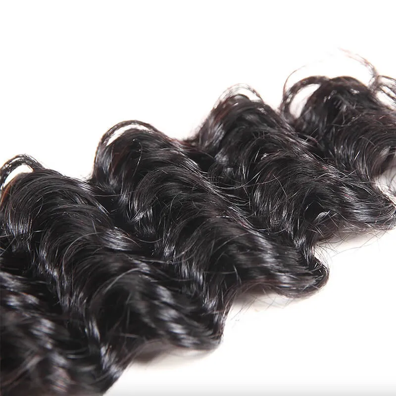 Wavymy Virgin Human Hair Loose Deep Wave 4 Bundles With 13x6 Lace Frontal Virgin Human Hair