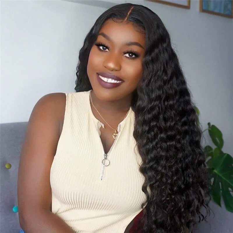 Wavymy Virgin Human Hair Loose Deep Wave 4 Bundles With 13x6 Lace Frontal Virgin Human Hair