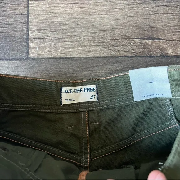 We The Free Women's Cruisin Soutache Wide Long Shorts Green Size 27 NEW