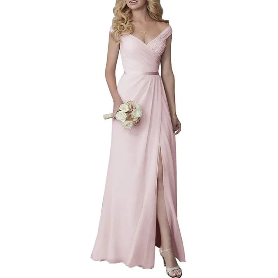 Wedding Guest Dress Slit Long Bridesmaid Dresses Wedding Formal Evening Dress