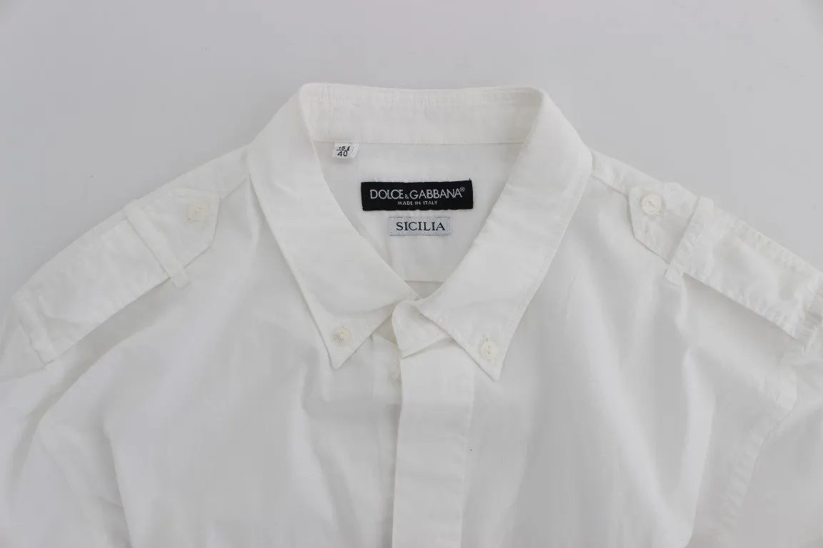 White Cotton SICILIA Casual Slim Fit Shirt