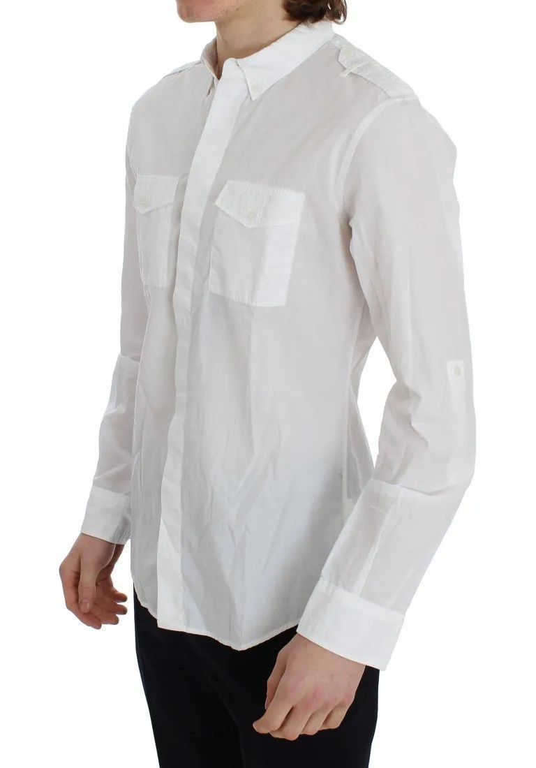 White Cotton SICILIA Casual Slim Fit Shirt