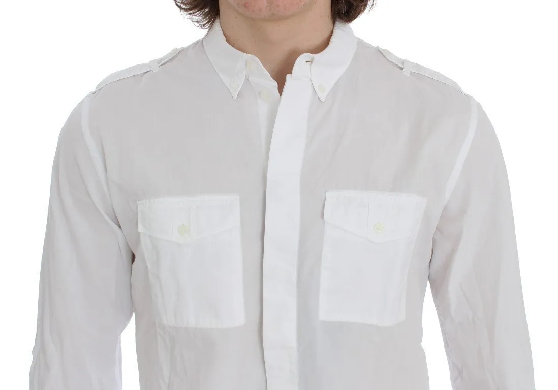 White Cotton SICILIA Casual Slim Fit Shirt