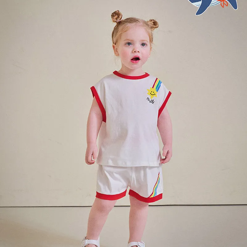 White Rainbow Star Top & Bottom Set 2406MO07