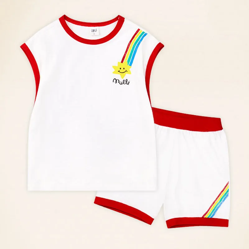 White Rainbow Star Top & Bottom Set 2406MO07