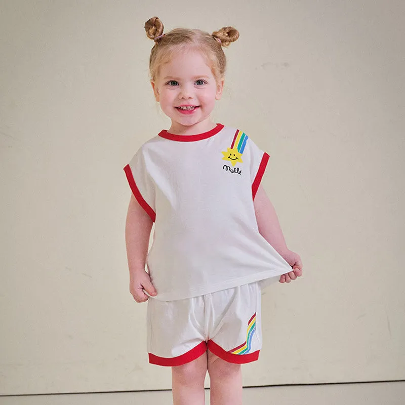 White Rainbow Star Top & Bottom Set 2406MO07