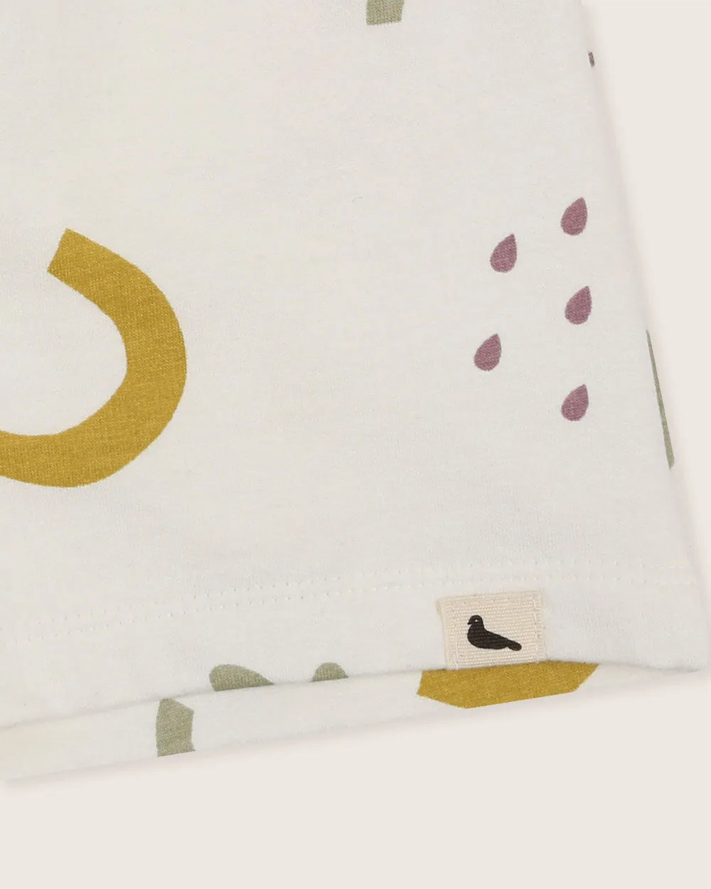 White Silhouette Print Shorts