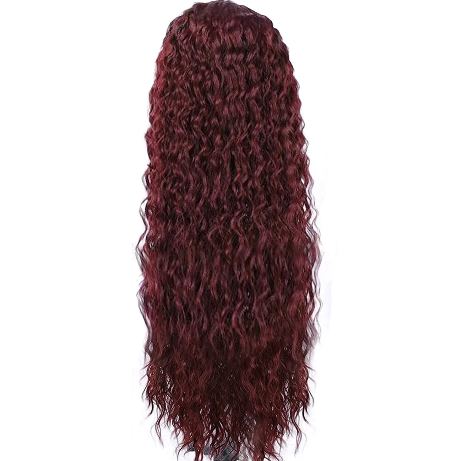 Wine Red Wavy Color # 99j 30" /- | Lace Front Wig with Baby Hair | Trendy Wig | Synthetic Top Quality Heat Resistant Fiber | Human Hair Feel